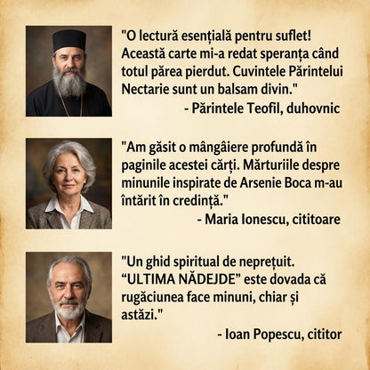 ULTIMA NĂDEJDE Când doctorii spun „Nu”, Dumnezeu spune „Da” Inspirată din credința învățată de Arsenie Boca